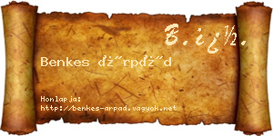 Benkes Árpád névjegykártya
